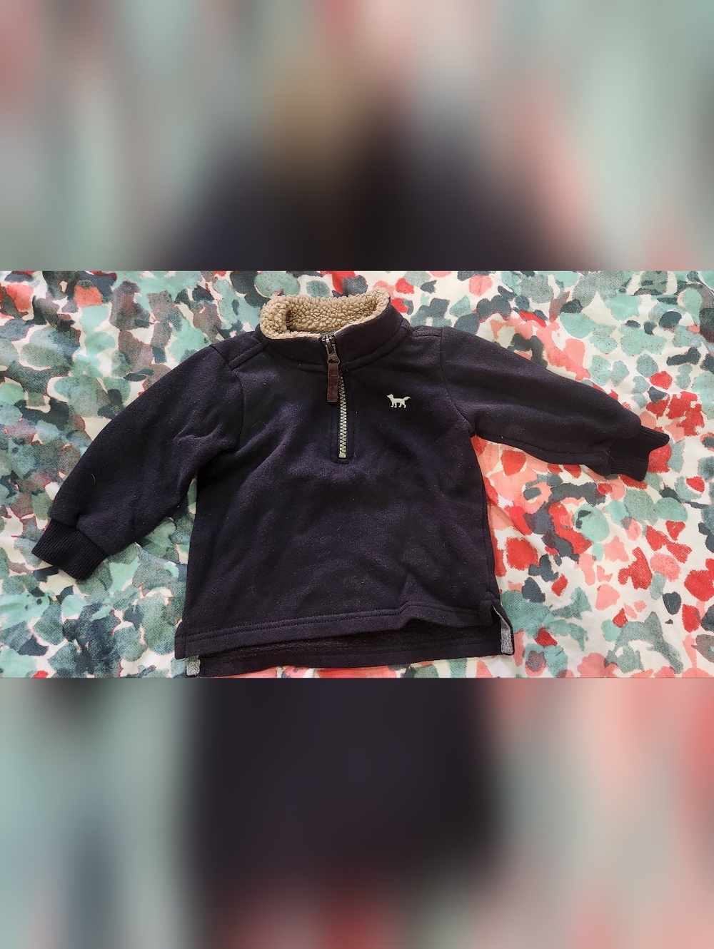 Carter's Navy Half-Zip Sherpa Collar Pullover (Boy's)